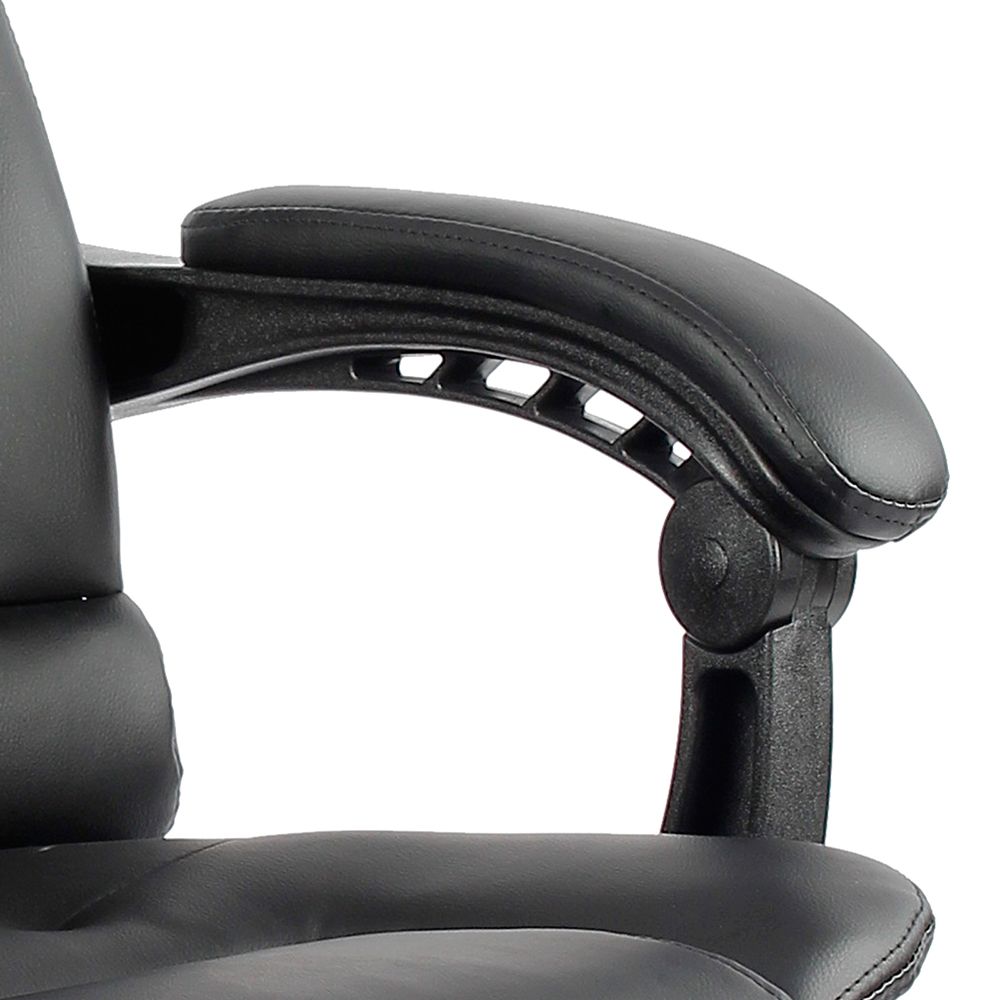 Artiss 8 Point Massage Office Chair PU Leather Footrest Black
