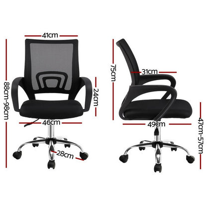 Artiss Mesh Office Chair Mid Back Black