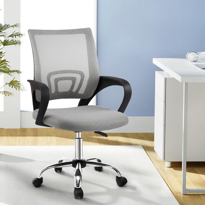 Artiss Mesh Office Chair Mid Back Grey