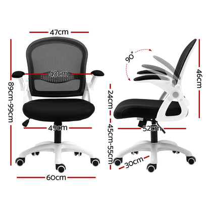 Artiss Mesh Office Chair Mid Back Black
