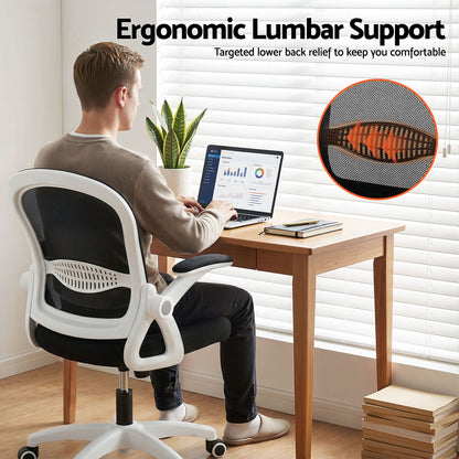 Artiss Mesh Office Chair Mid Back Black
