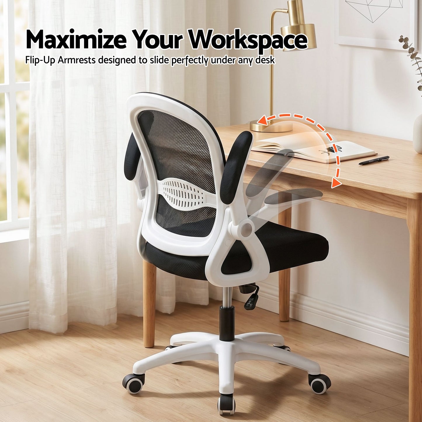 Artiss Mesh Office Chair Mid Back Black