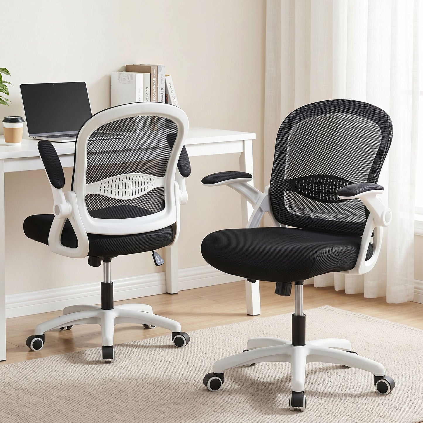 Artiss Mesh Office Chair Mid Back Black
