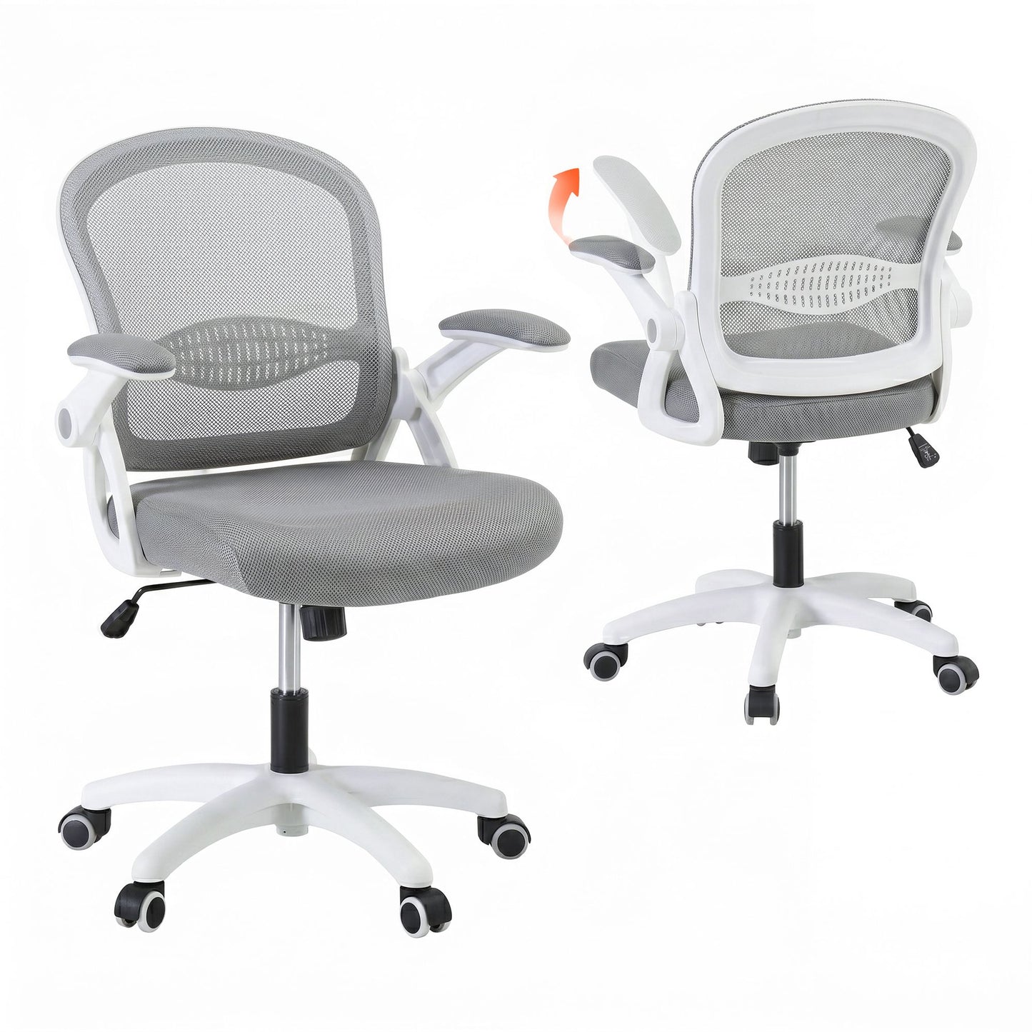 Artiss Mesh Office Chair Mid Back Grey