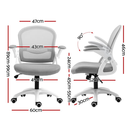 Artiss Mesh Office Chair Mid Back Grey