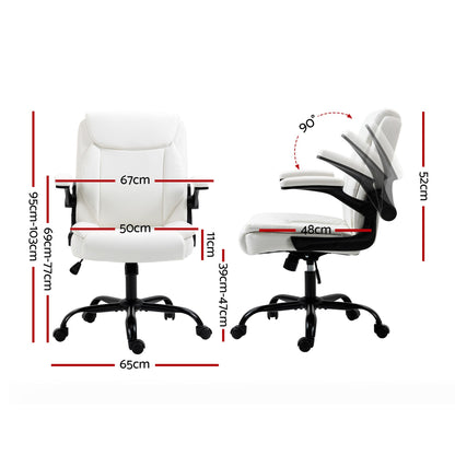 Artiss Executive Office Chair Mid Back White