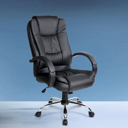 Artiss Executive Office Chair Leather Tilt Black