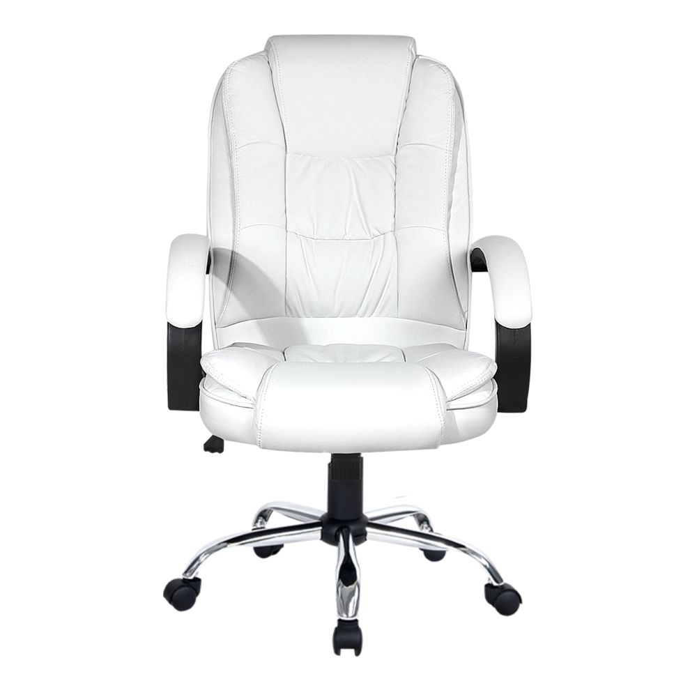 Artiss Executive Office Chair Leather Tilt White