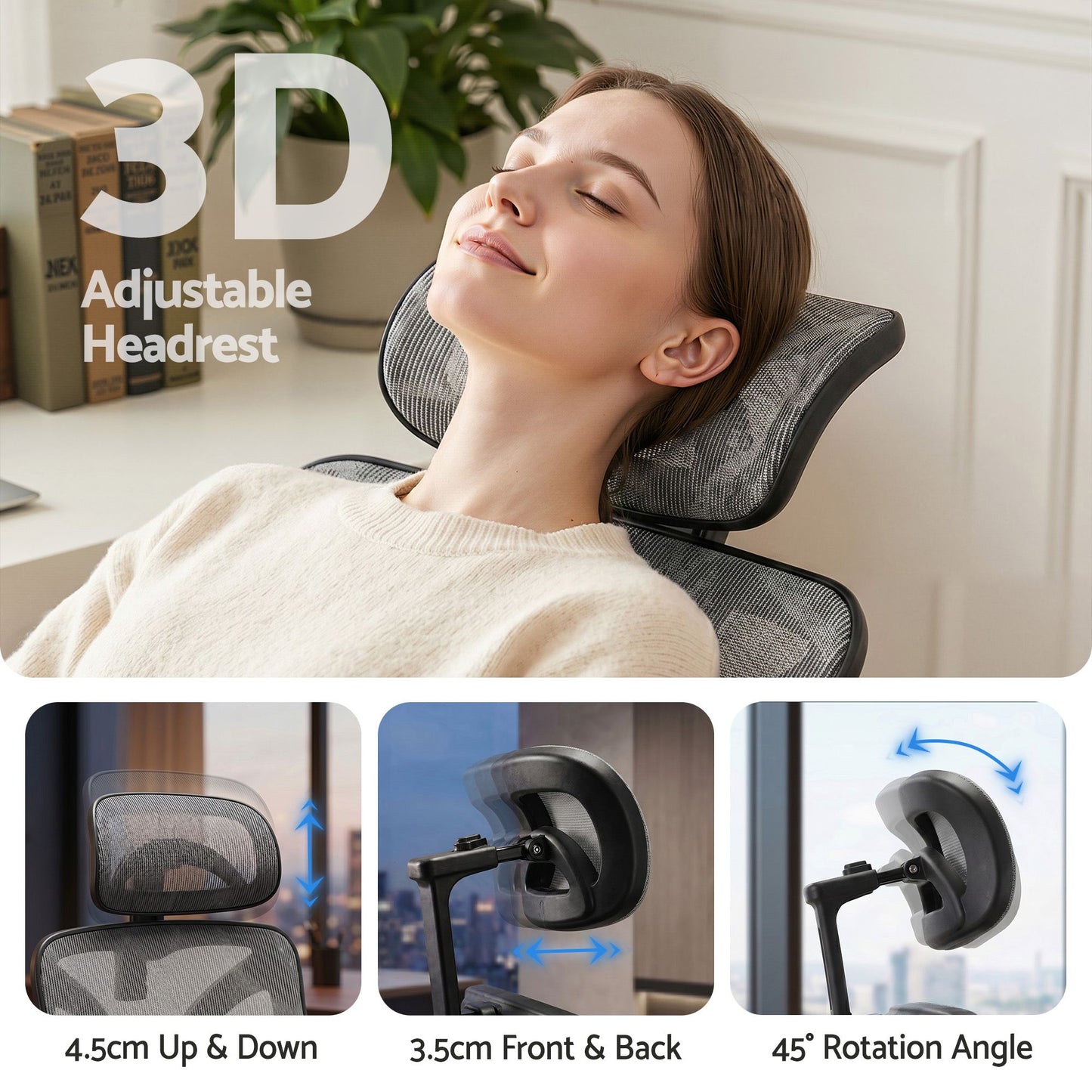 Artiss Ergonomic Office Chair Footrest Grey