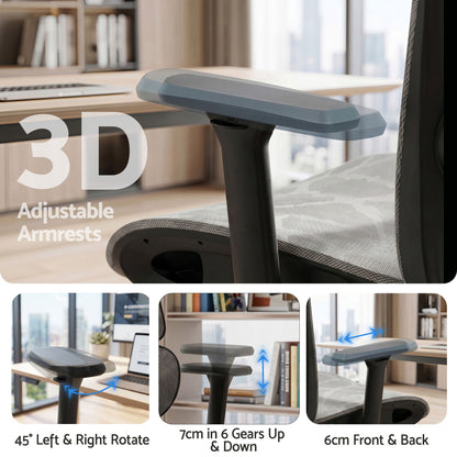 Artiss Ergonomic Office Chair Footrest Grey