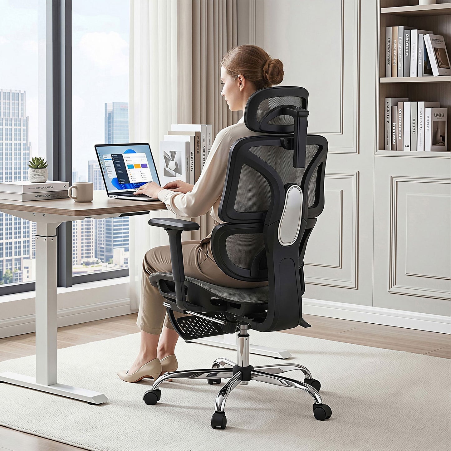Artiss Ergonomic Office Chair Footrest Grey