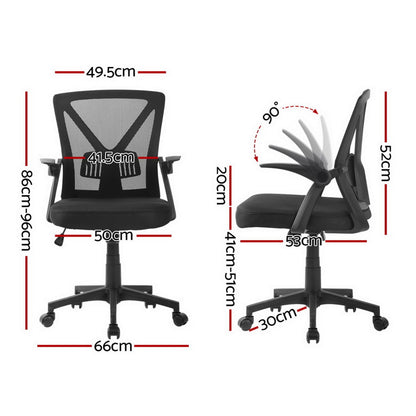 Artiss Mesh Office Chair Mid Back Black