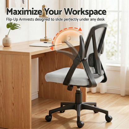 Artiss Mesh Office Chair Mid Back Grey