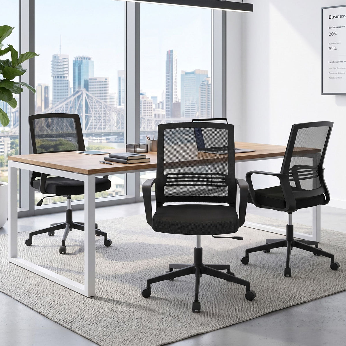 Artiss Mesh Office Chair Computer Gaming Desk Chairs Work Study Mid Back Black