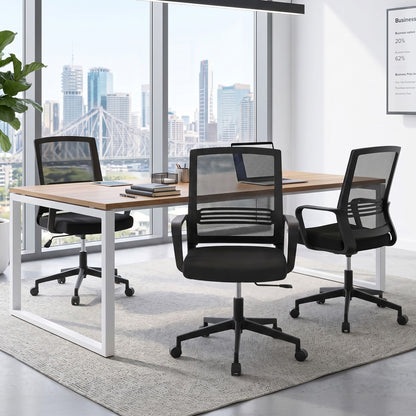 Artiss Mesh Office Chair Computer Gaming Desk Chairs Work Study Mid Back Black