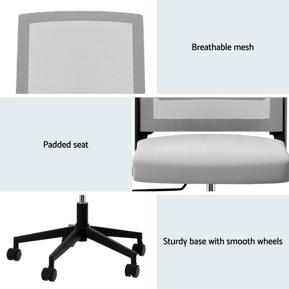 Artiss Mesh Office Chair Mid Back Grey