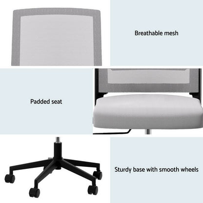 Artiss Mesh Office Chair Mid Back Grey