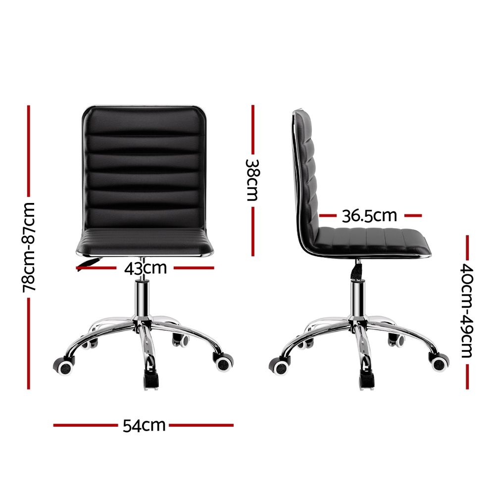 Artiss Office Chair Conference Chairs PU Leather Low Back Black