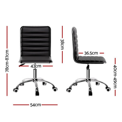 Artiss Office Chair Conference Chairs PU Leather Low Back Black