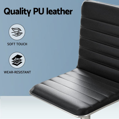 Artiss Office Chair Conference Chairs PU Leather Low Back Black