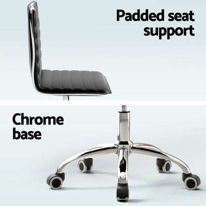 Artiss Office Chair Conference Chairs PU Leather Low Back Black
