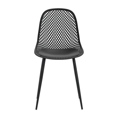 Gardeon 4PC Outdoor Dining Chairs PP Lounge Chair Patio Garden Furniture Black