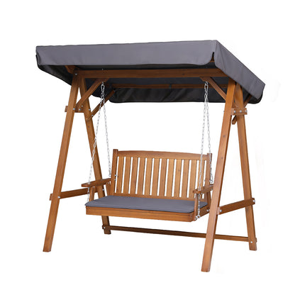 Gardeon Swing Chair Wooden Garden Bench Canopy 2 Seater Outdoor Furniture