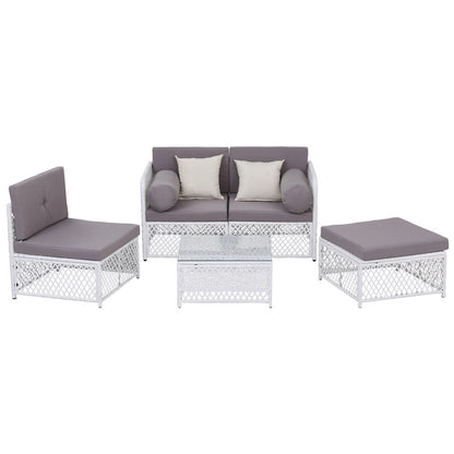Gardeon 4 Seater Outdoor Sofa Set 5PCS Table Chair Set Garden Patio Furniture