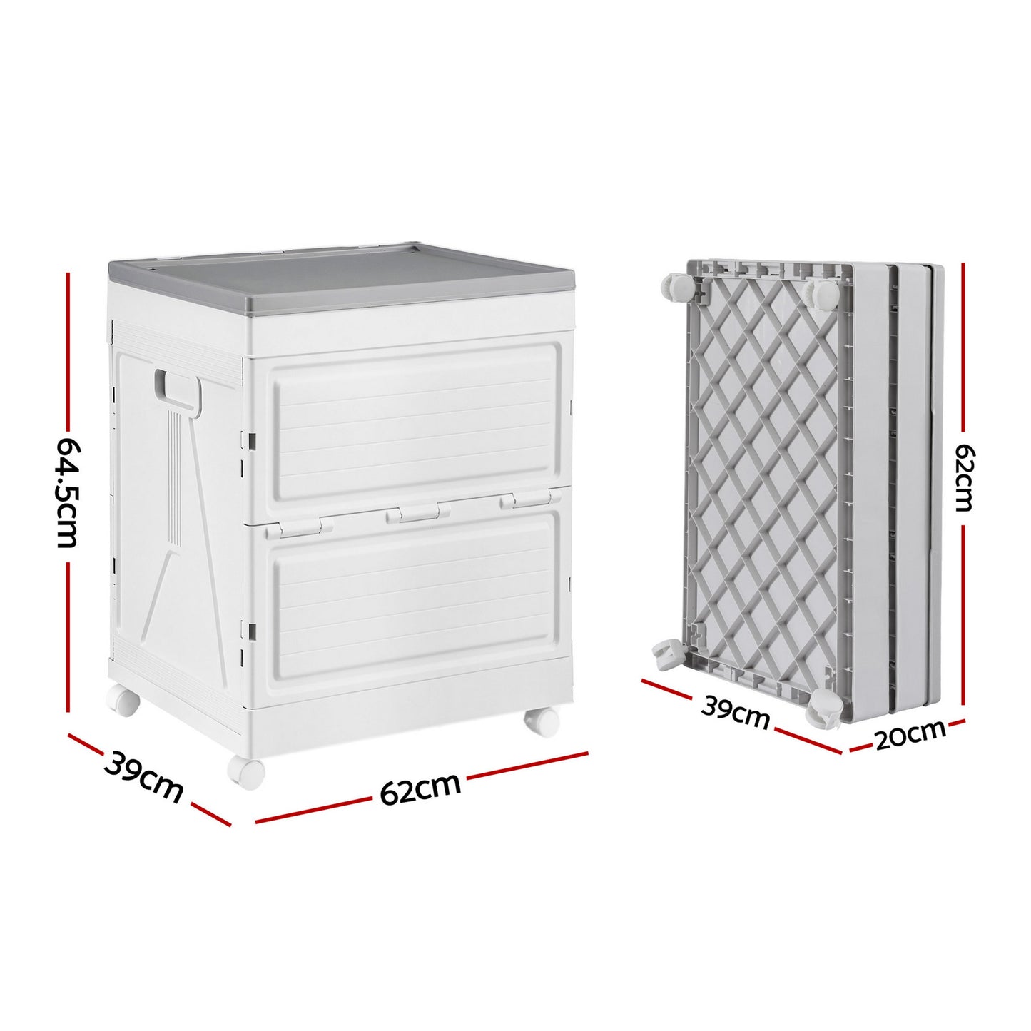 Gardeon 159L Outdoor Storage Box Stackable Cupboard Camping Organizer Wheels