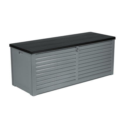 Gardeon Outdoor Storage Box 390L Container Lockable Garden Bench Tools Toy Shed Black