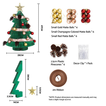 Jingle Jollys Folding Christmas Tree 47CM Xmas Table Decorations Green DIY Kit