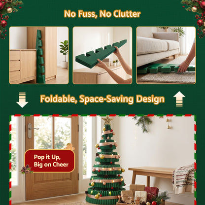 Jingle Jollys 111cm Christmas Tree Decoration with Lights Foldable Paper Tree