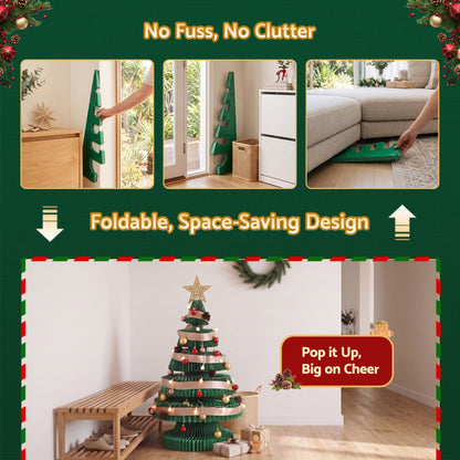 Jingle Jollys 87cm Foldable Christmas Tree With Lights Pop Up Xmas Tree Decorations