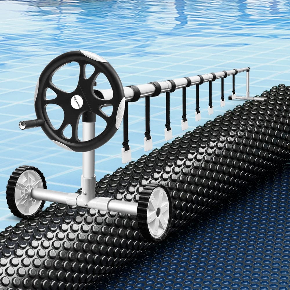 Aqua Buddy Pool Cover 600 Micron 10x4m w/ Roller 5.55m Swimming Pools Black Solar Blanket