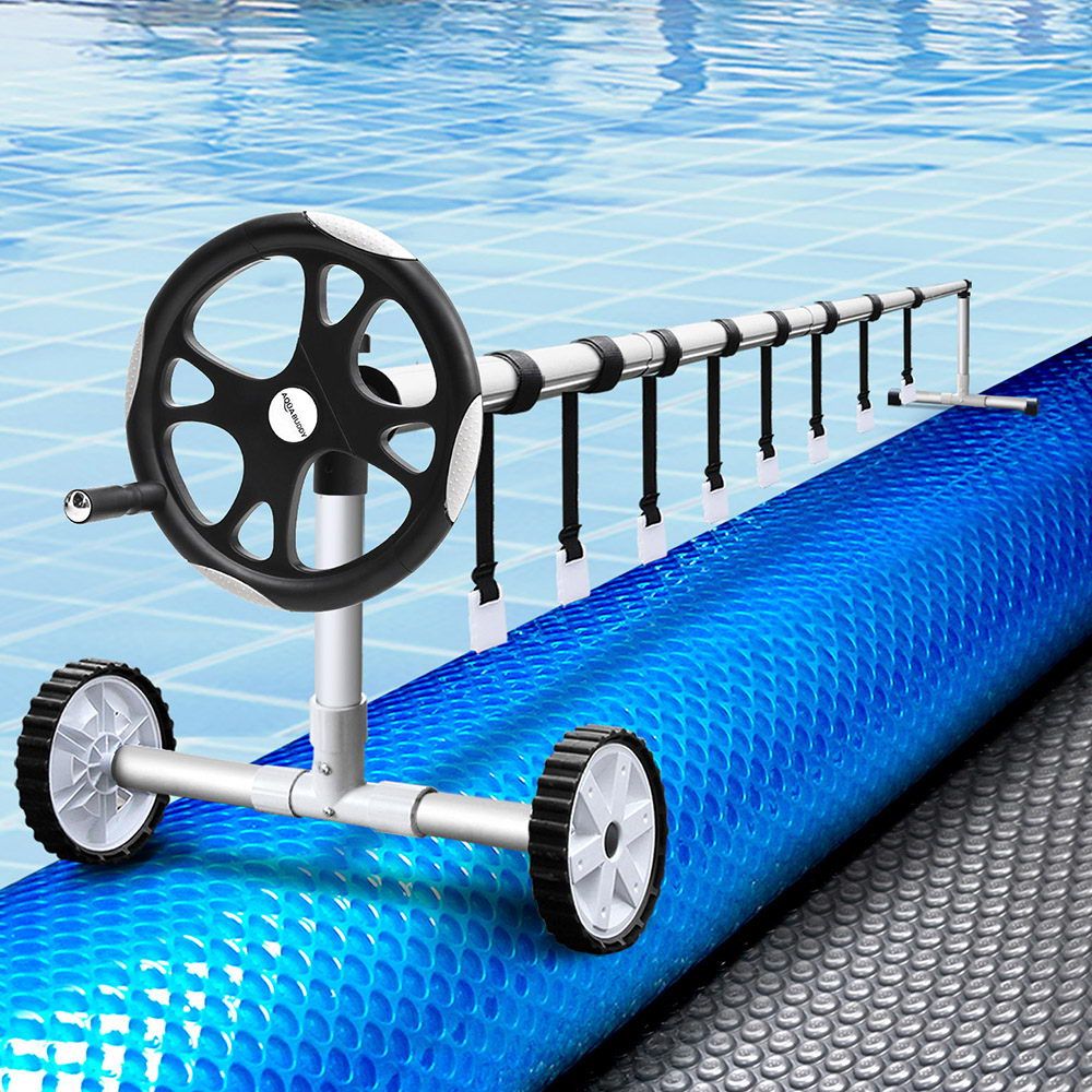 Aquabuddy Pool Cover 500 Micron 9.5x5mSilver Swimming Pool Solar Blanket 5.5m Roller