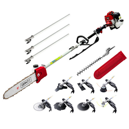 Giantz Pole Chainsaw 2 Stroke Petrol Tree Pruner Long Reach Saw 12 Inch Bar 9 In 1