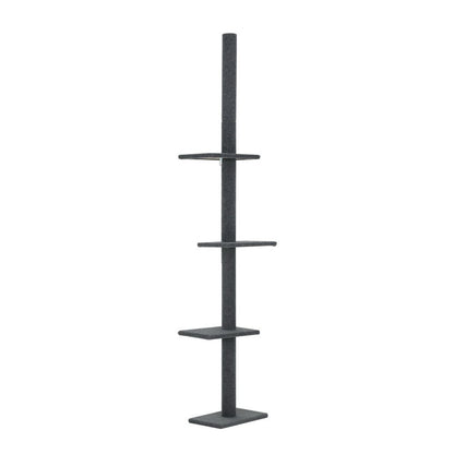 i.Pet Cat Tree 290cm Tower Scratching Post Scratcher Floor to Ceiling Cats Bed Grey