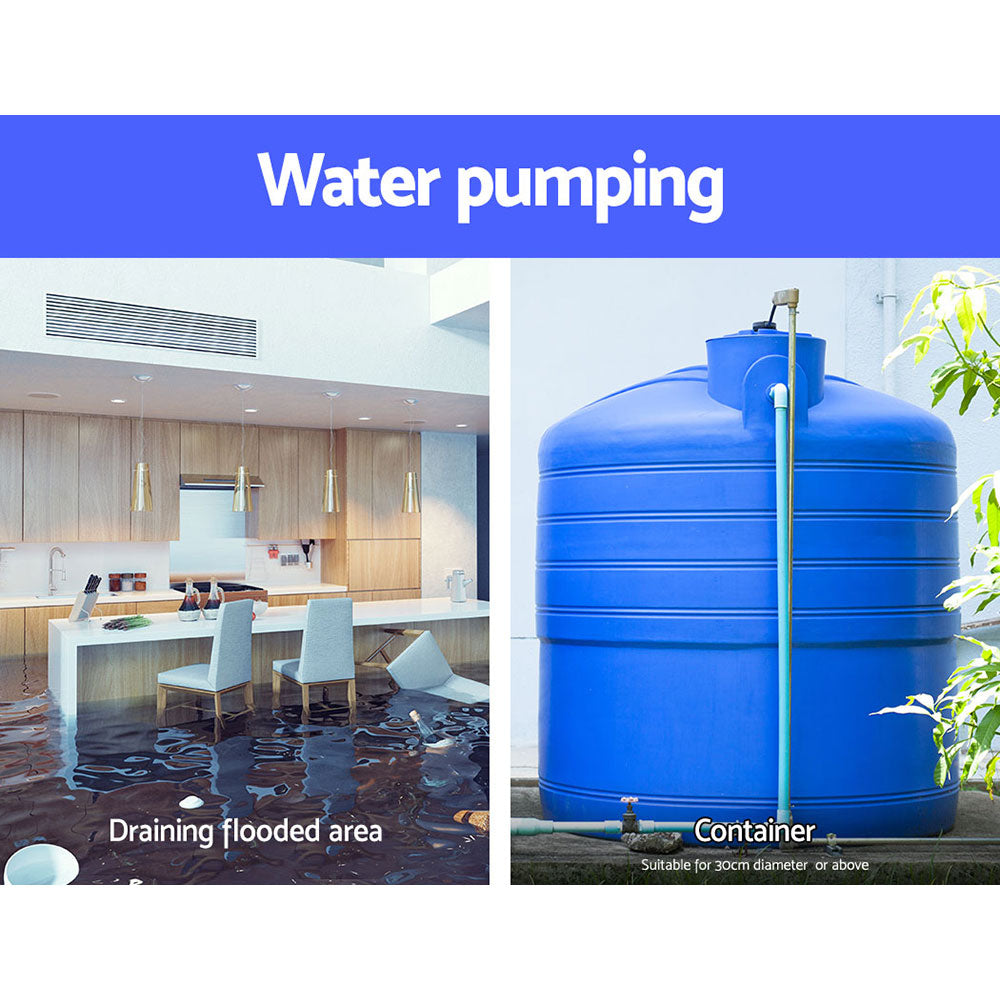 Giantz 2000W Max. Submersible Dirty Water Pump Bore Tank Well Steel Automatic