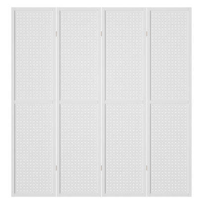Artiss 4 Panel Room Divider Screen 164x170cm Pegboard White