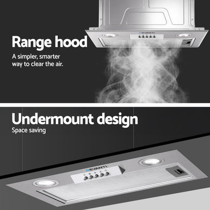 Devanti 520mm Range Hood 52cm Rangehood Stainless Steel