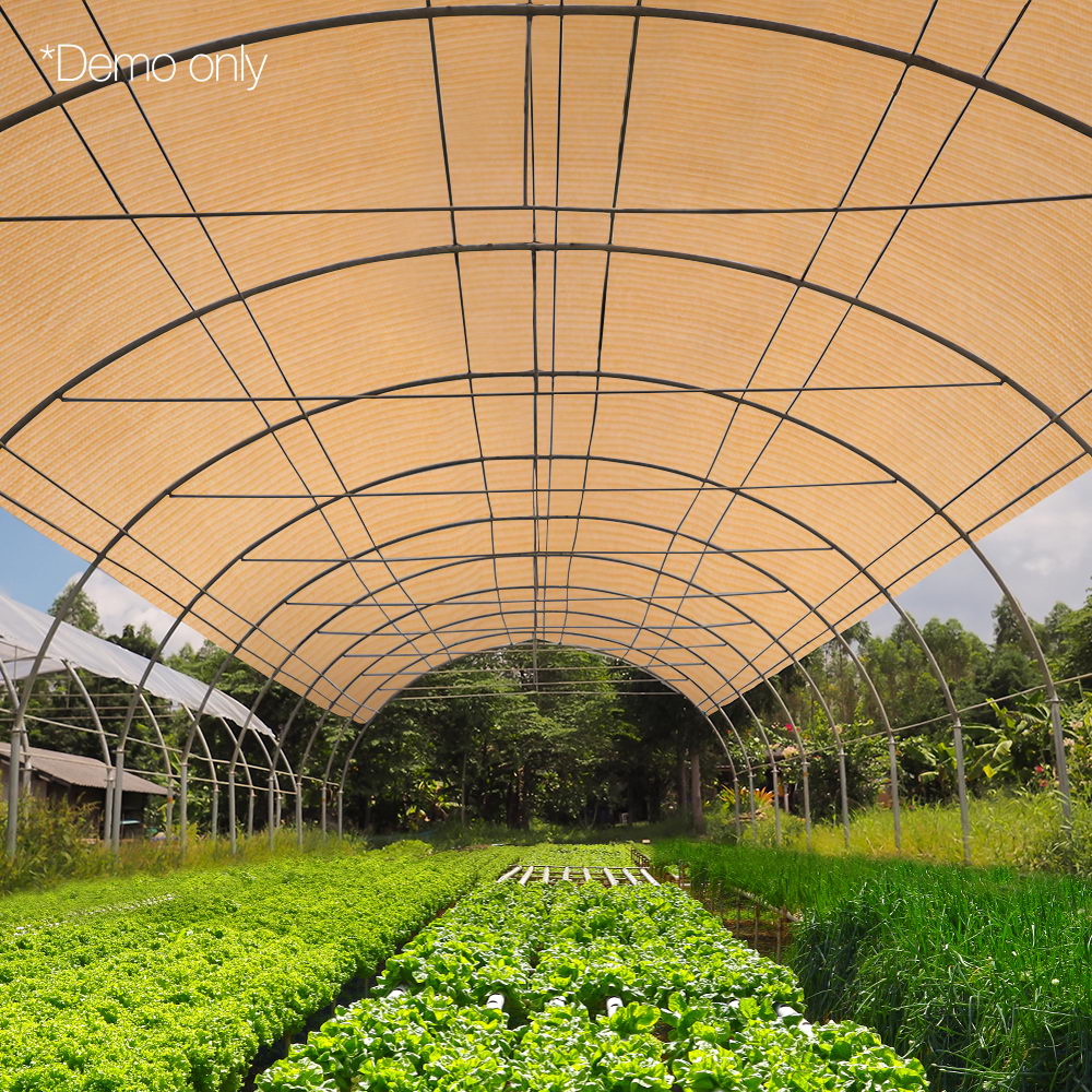 Instahut 90% Shade Cloth 3.66x10m Shadecloth Sail Heavy Duty Beige