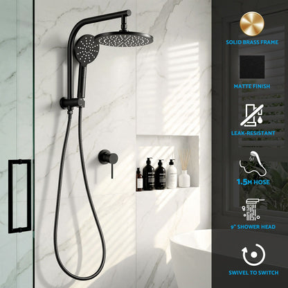 Cefito 9'' Rain Shower Head Set Handheld Round High Pressure Mixer Tap Chrome