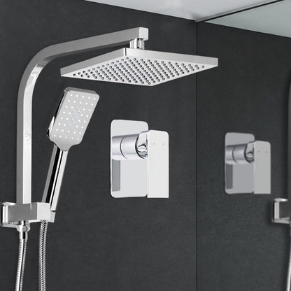 Cefito 8'' Rain Shower Head Set Handheld Square High Pressure Mixer Tap Chrome