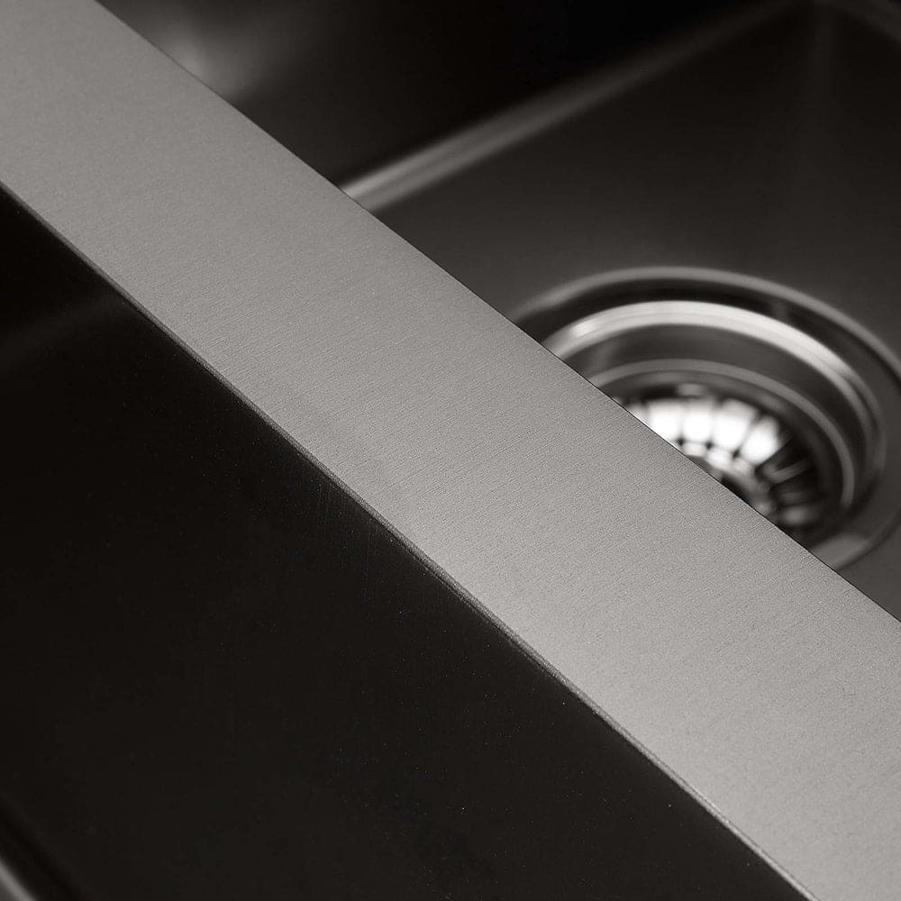 Cefito Kitchen Sink 77X45CM Stainless Steel Basin Double Bowl Black