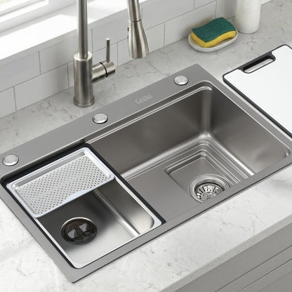 Cefito Kitchen Sink 304 Stainless Steel Bar Sink Millet Grain Water Basin Sink