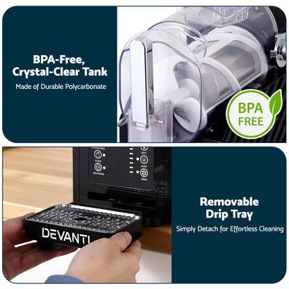 Devanti 1.8L Slushie Machine Maker Frozen Smoothies Milkshakes Black