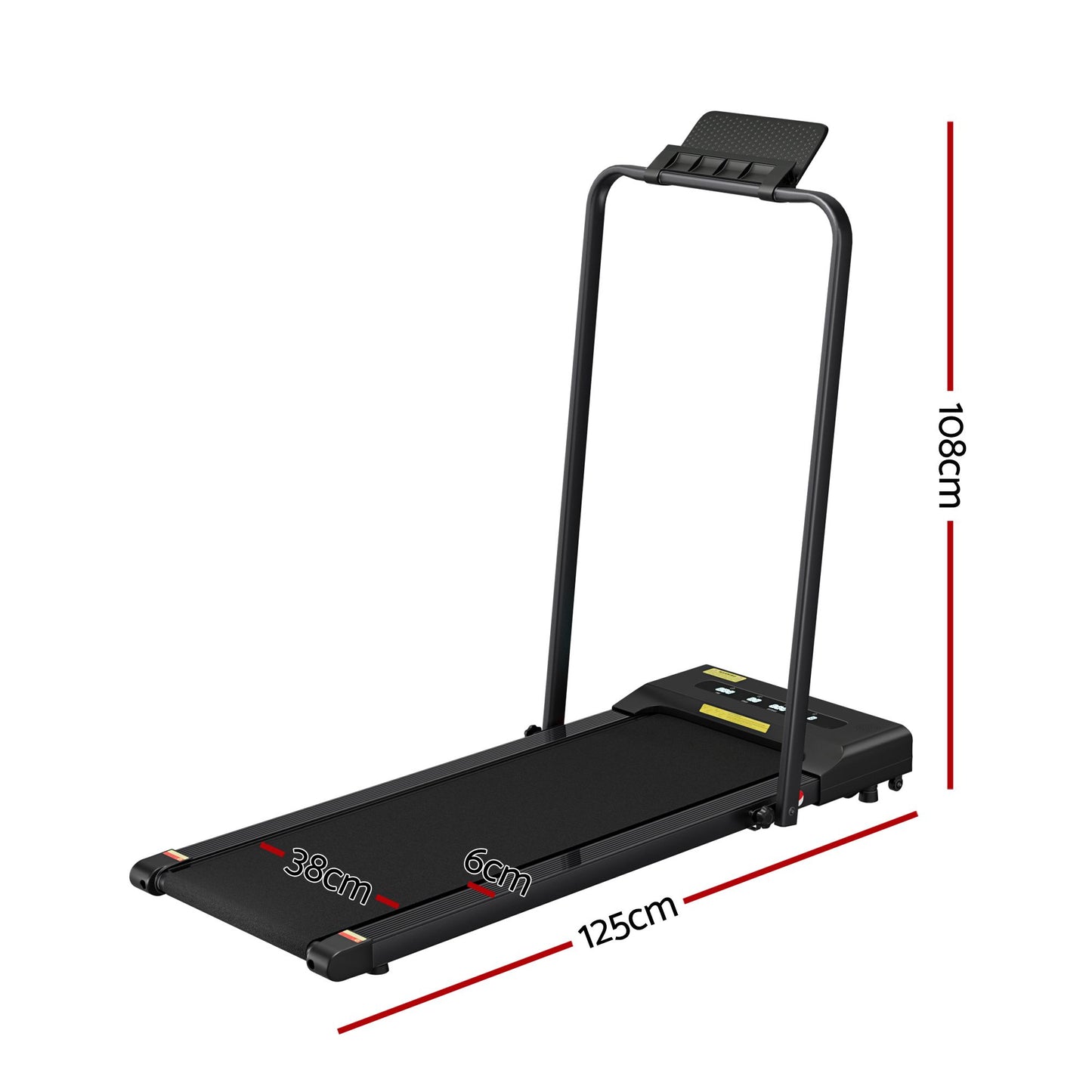 Everfit 2 in 1 Treadmill Electric Walking Pad Under Desk Home Gym Fitness 380mm Black