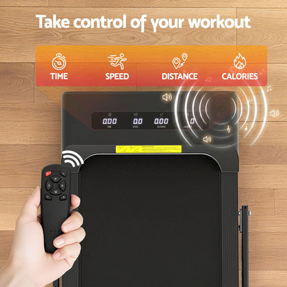 Everfit 2 in 1 Treadmill Electric Walking Pad Under Desk Home Gym Fitness 380mm Black