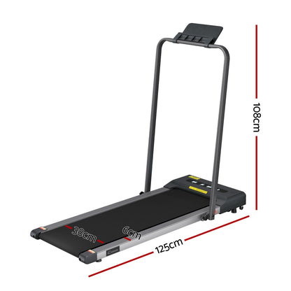 Everfit 2 in 1 Treadmill Electric Walking Pad Under Desk Home Gym Fitness 380mm Grey