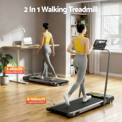 Everfit 2 in 1 Treadmill Electric Walking Pad Under Desk Home Gym Fitness 380mm Grey